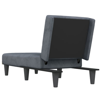 Chaise Longue Fluweel Donkergrijs