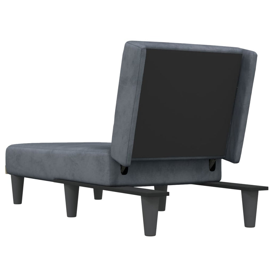 Chaise Longue Fluweel Donkergrijs