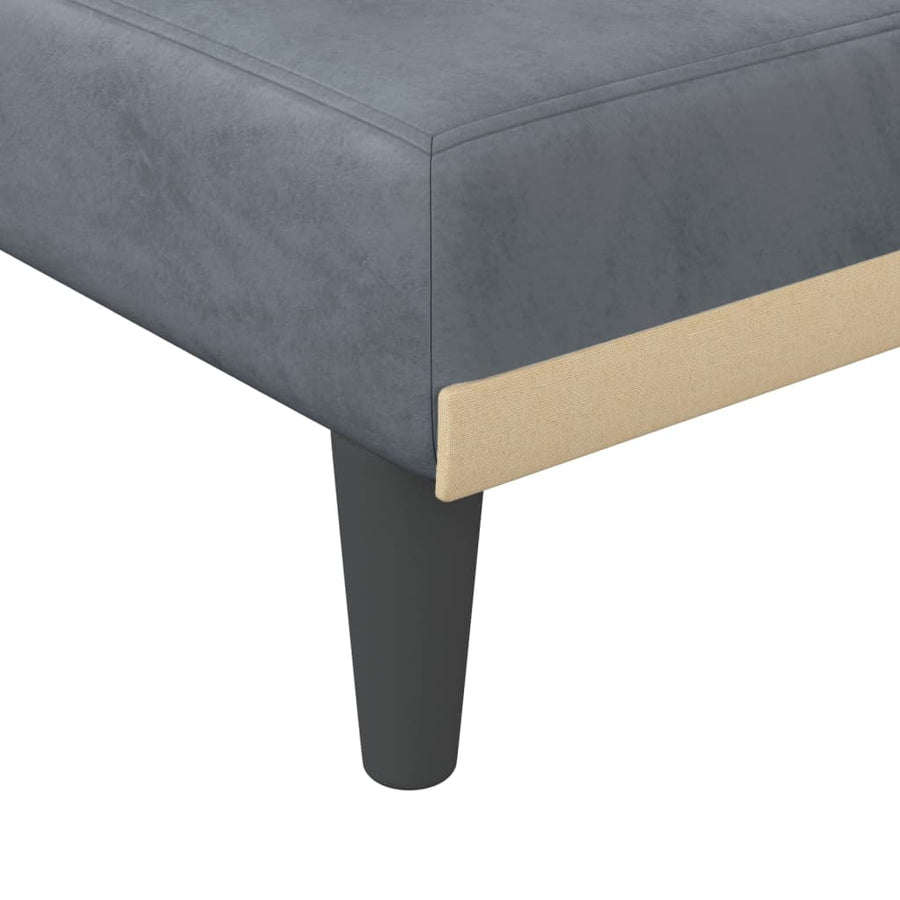 Chaise Longue Fluweel Donkergrijs