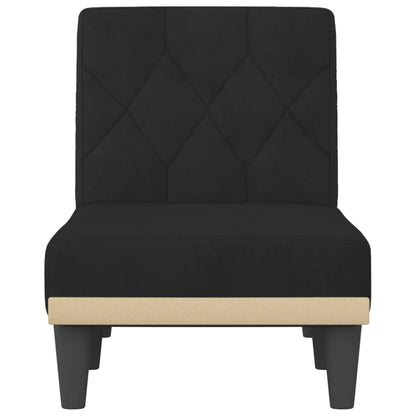 Chaise longue fluweel zwart