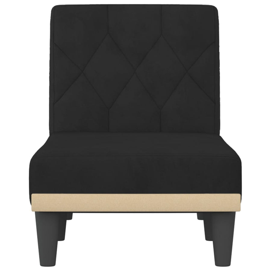 Chaise longue fluweel zwart