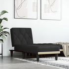 Chaise longue fluweel zwart 155 cm liggend