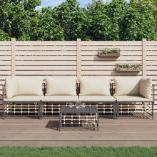 5-Delige Loungeset Met Kussens Poly Rattan Antracietkleurig