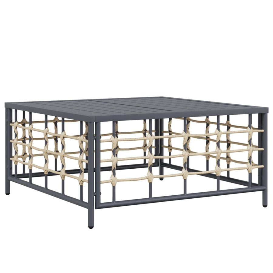 -Delige Loungeset Met Kussens Poly Rattan Antracietkleurig Donkergrijs