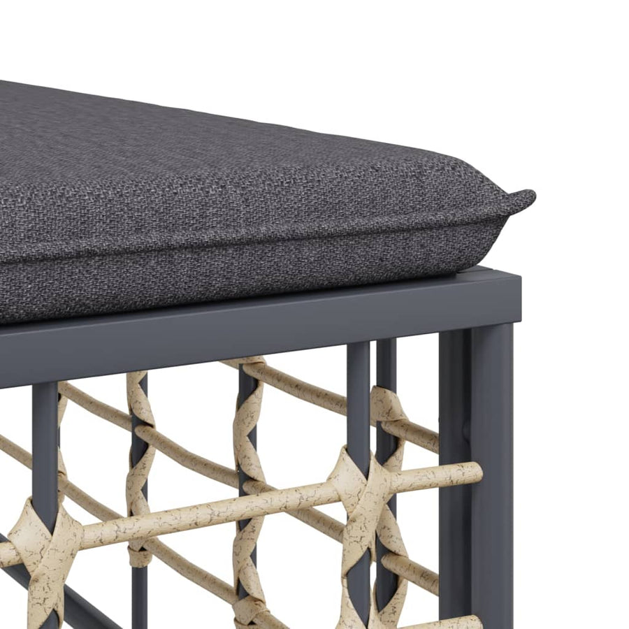 -Delige Loungeset Met Kussens Poly Rattan Antracietkleurig Donkergrijs