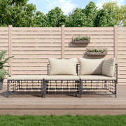 Loungeset 3-delig poly rattan antraciet