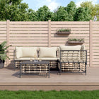 Loungeset 5-delig poly rattan antraciet