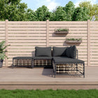Loungeset 5-delig poly rattan antraciet