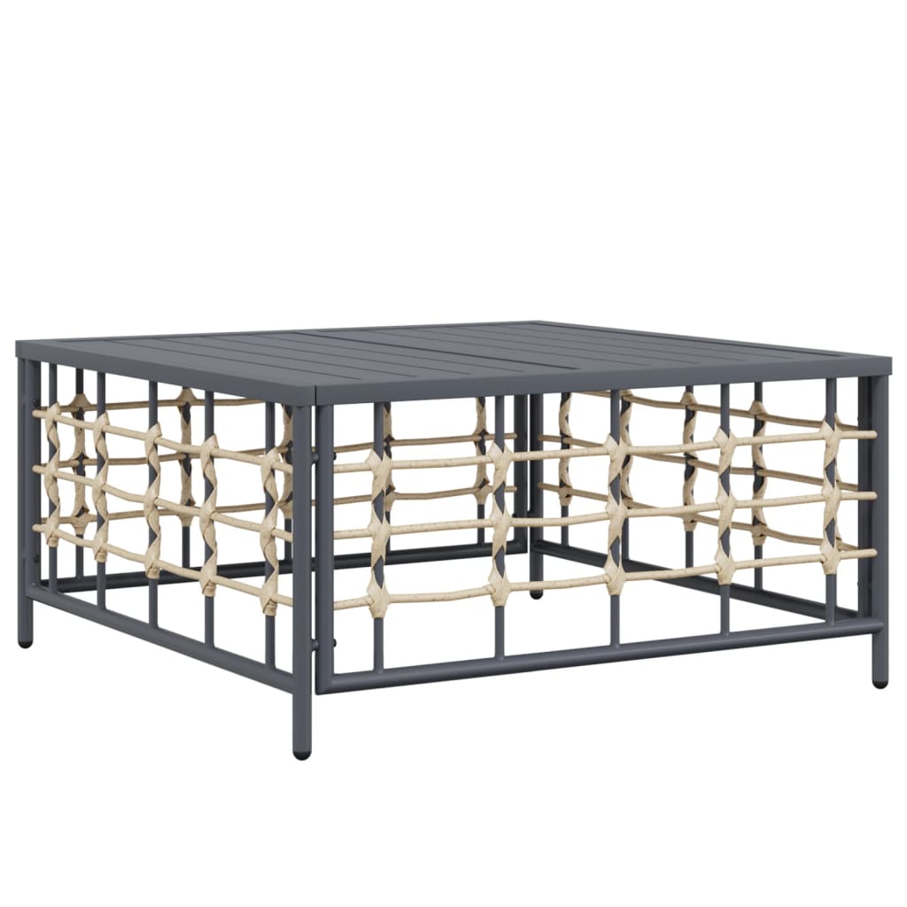 8-Delige Loungeset Met Kussens Poly Rattan Antracietkleurig Beige 3x hoek + 4x midden + Tafel