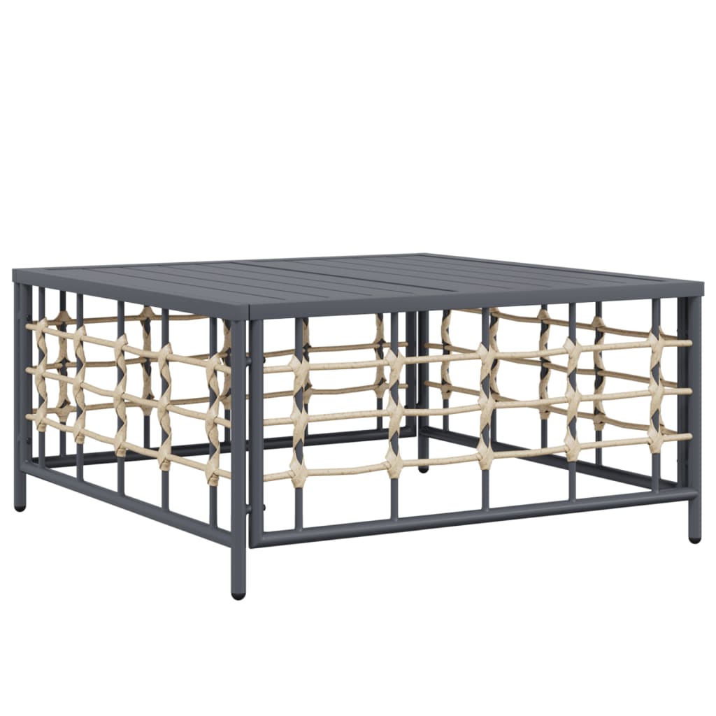 7-Delige Loungeset Met Kussens Poly Rattan Antracietkleurig Donkergrijs 2x hoek + 2x midden + 2x voetensteun + Tafel
