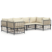 6-Delige Loungeset Met Kussens Poly Rattan Antracietkleurig