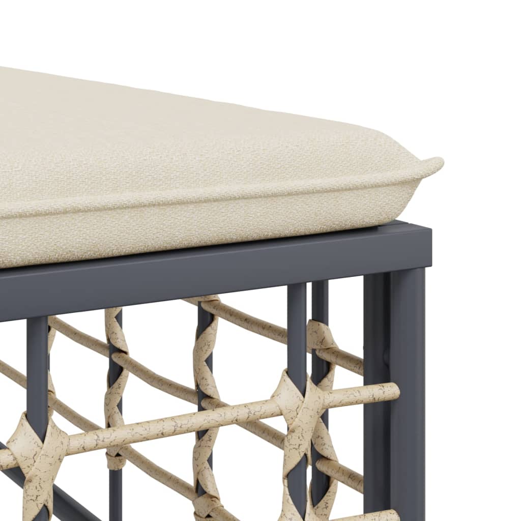 11-Delige Loungeset Met Kussens Poly Rattan Antracietkleurig