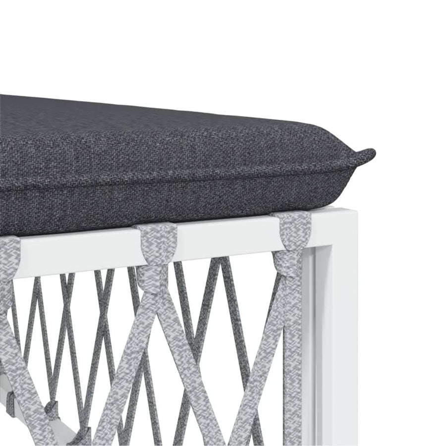 2-Delige Loungeset Met Kussens Staal Wit 2x hoek