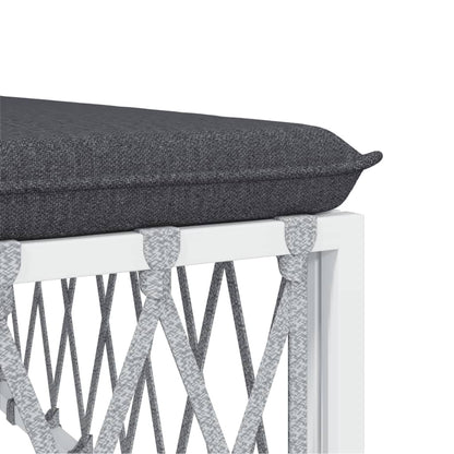 3-Delige Loungeset Met Kussens Staal Wit 2x hoek + Tafel