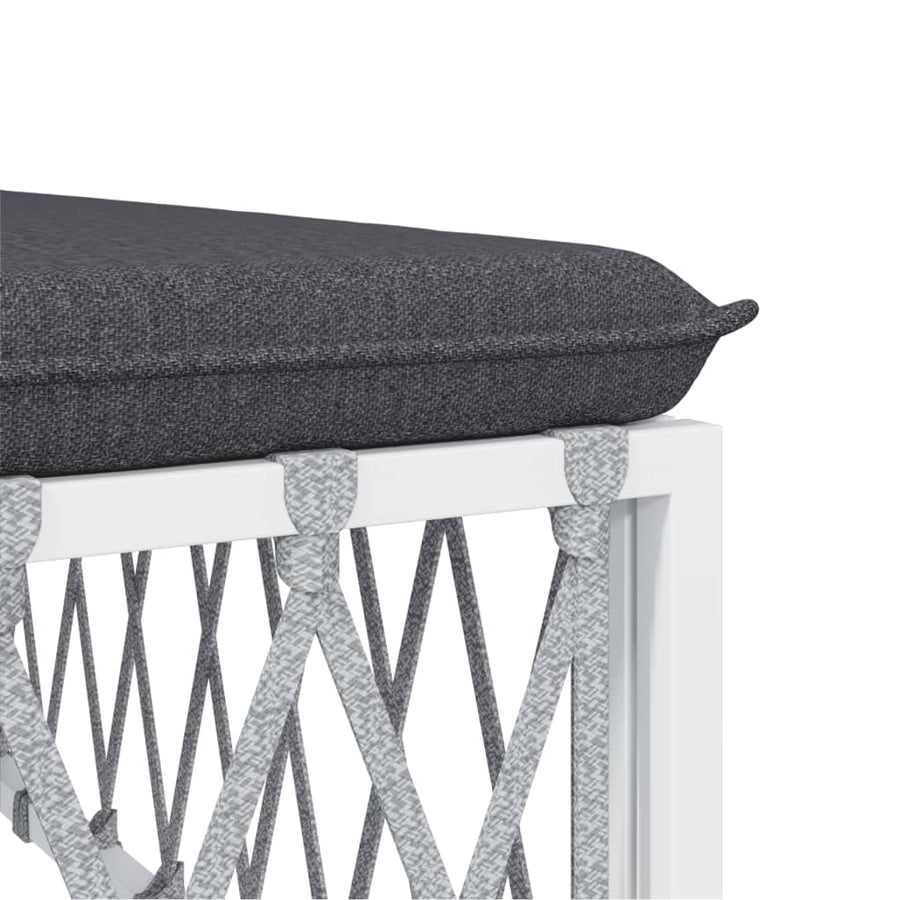 3-Delige Loungeset Met Kussens Staal Wit 2x hoek + Tafel