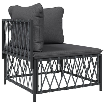 3-Delige Loungeset Met Kussens Staal Kleurig Antraciet 2x hoek + Tafel