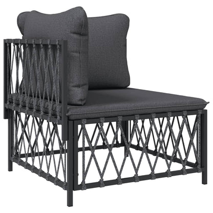 3-Delige Loungeset Met Kussens Staal Kleurig 1