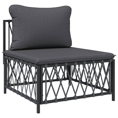 3-Delige Loungeset Met Kussens Staal Kleurig 1
