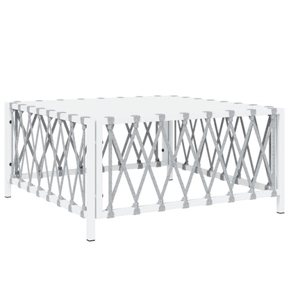 4-Delige Loungeset Met Kussens Staal Wit 2x hoek + midden + Tafel
