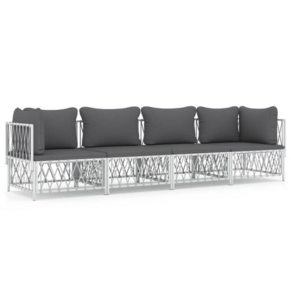 4-Delige Loungeset Met Kussens Staal 1