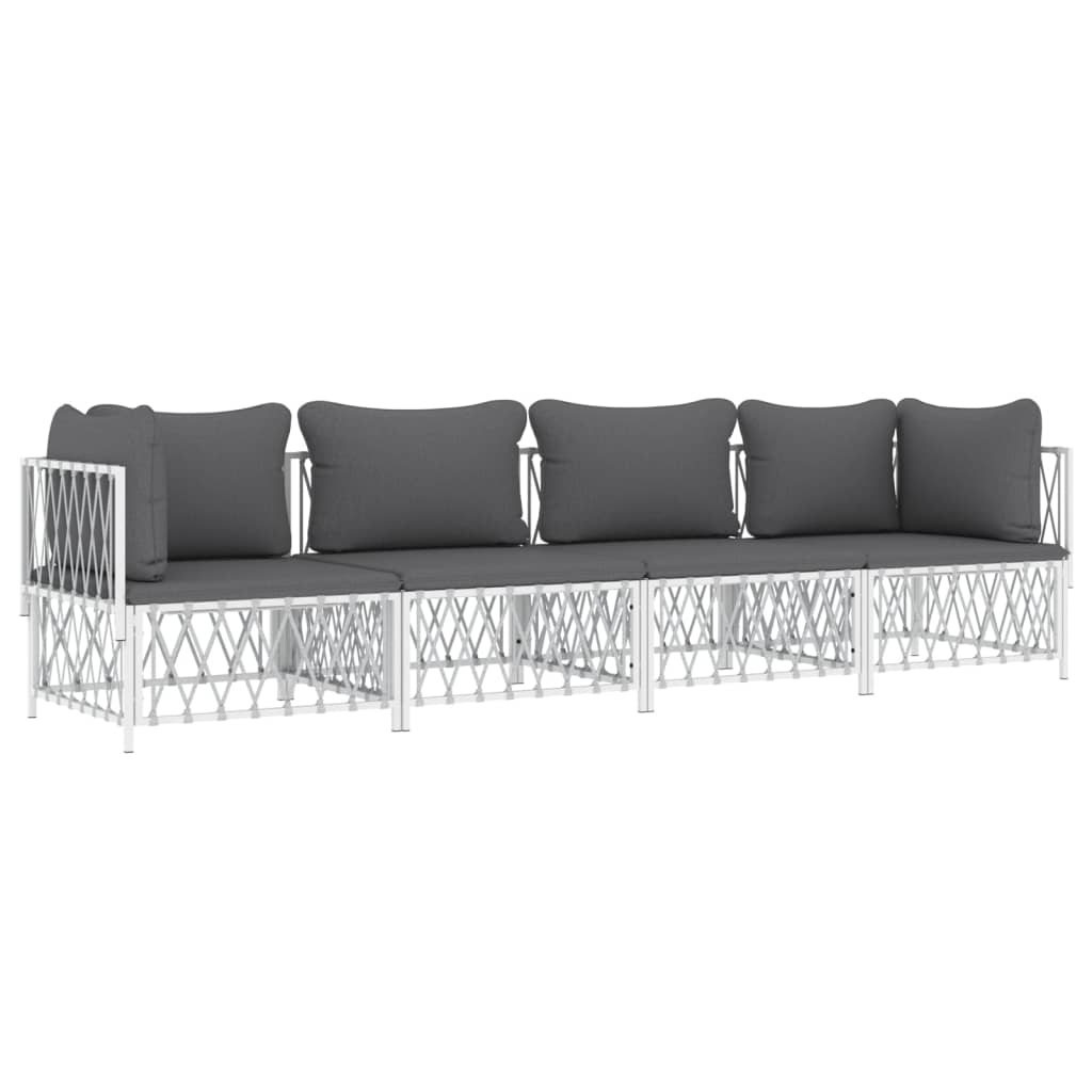 4-Delige Loungeset Met Kussens Staal 1