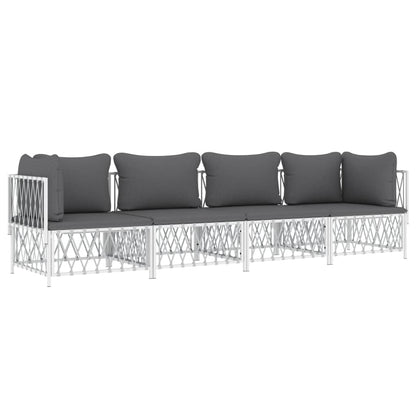 4-Delige Loungeset Met Kussens Staal 1