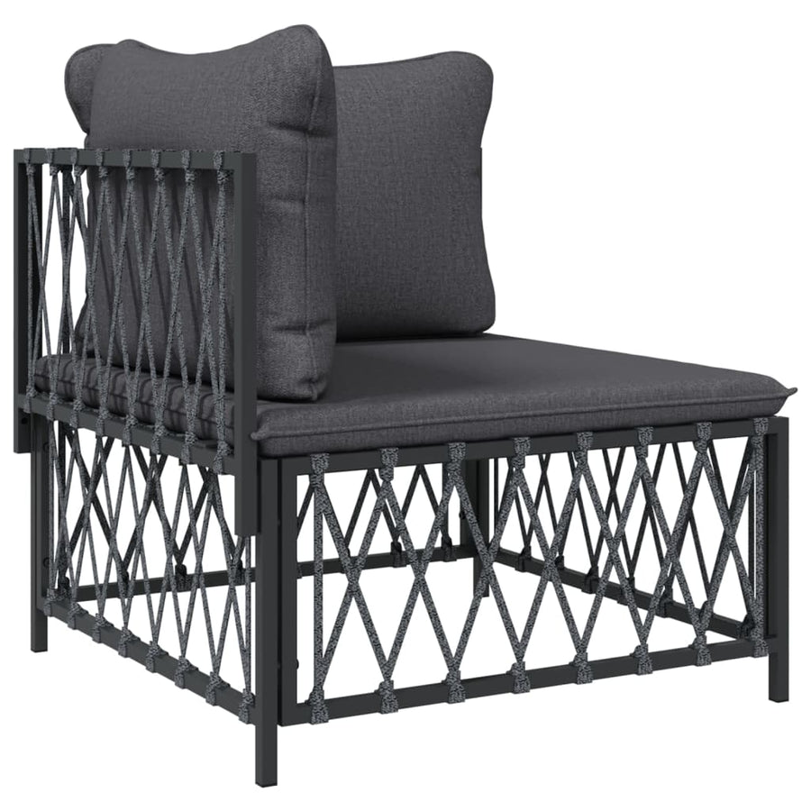 4-Delige Loungeset Met Kussens Staal Kleurig 1