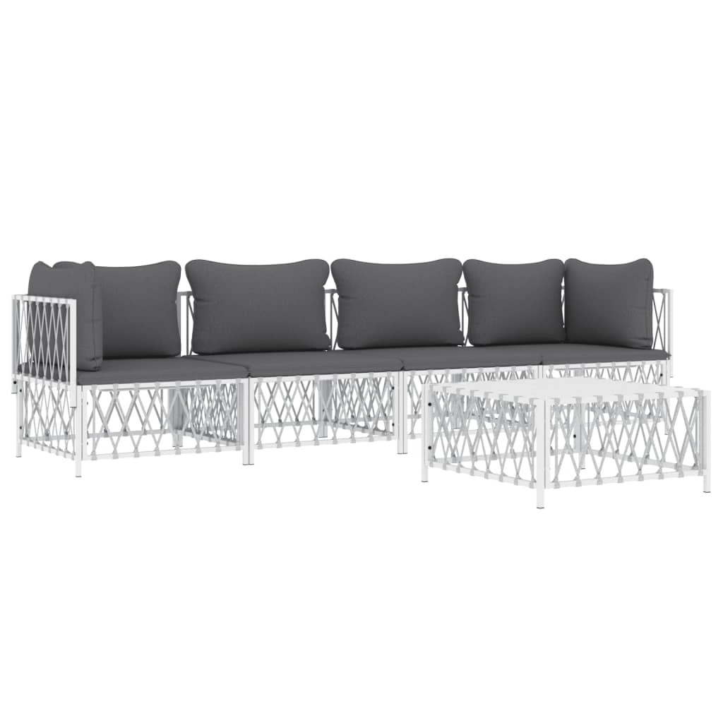 5-Delige Loungeset Met Kussens Staal 1