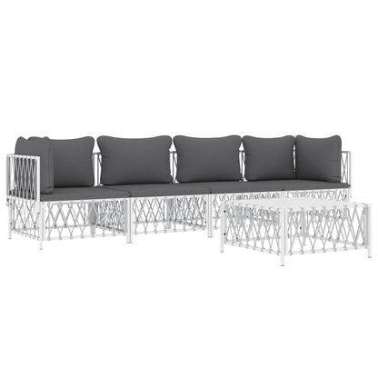 5-Delige Loungeset Met Kussens Staal 1