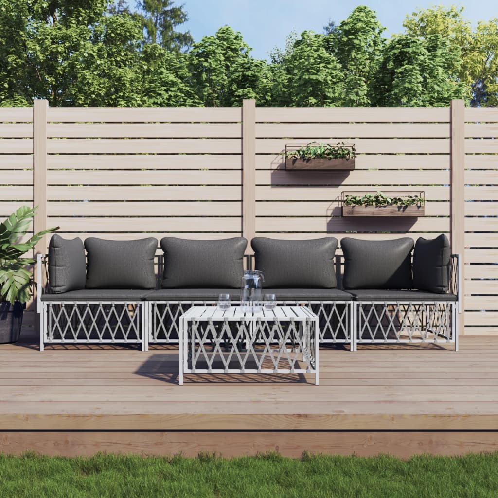 5-Delige Loungeset Met Kussens Staal 1