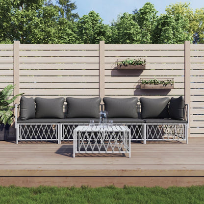 5-Delige Loungeset Met Kussens Staal 1