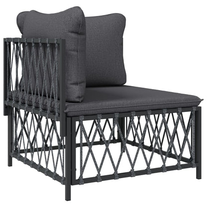 5-Delige Loungeset Met Kussens Staal Kleurig Antraciet 4x hoek + Tafel