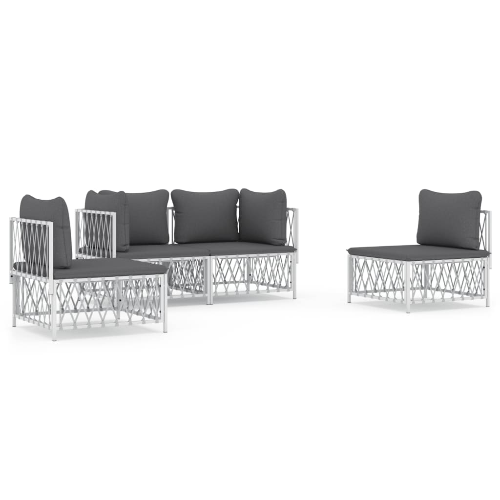 4-Delige Loungeset Met Kussens Staal 1