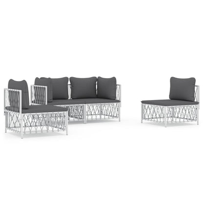4-Delige Loungeset Met Kussens Staal 1