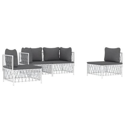 4-Delige Loungeset Met Kussens Staal 1