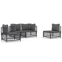 4-Delige Loungeset Met Kussens Staal Kleurig 1