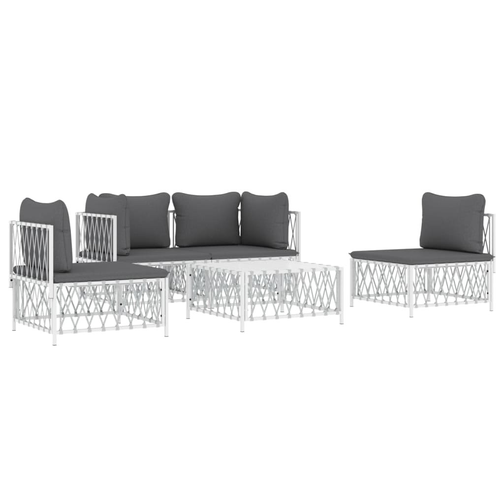 5-Delige Loungeset Met Kussens Staal 1