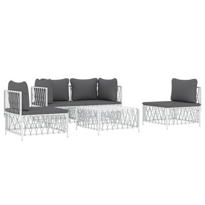 5-Delige Loungeset Met Kussens Staal 1