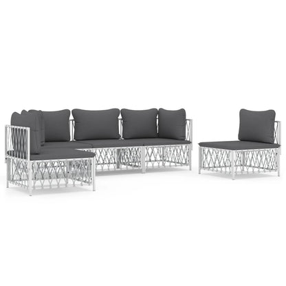 5-Delige Loungeset Met Kussens Staal 1