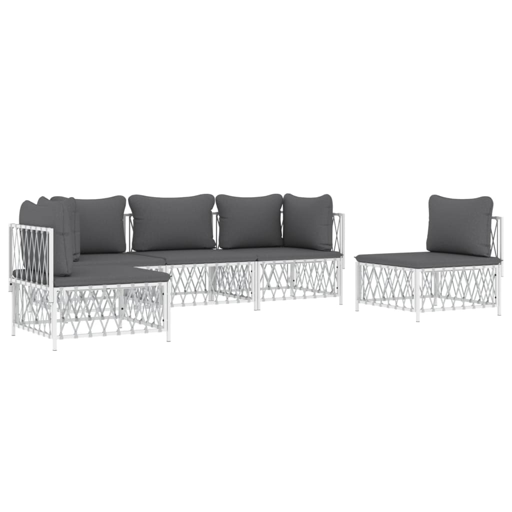 5-Delige Loungeset Met Kussens Staal 1