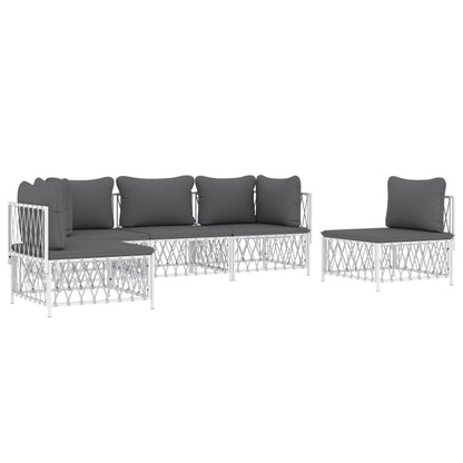 5-Delige Loungeset Met Kussens Staal 1