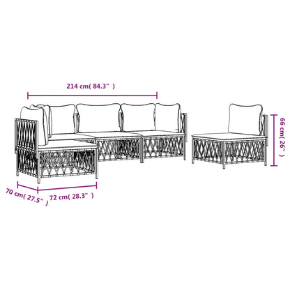5-Delige Loungeset Met Kussens Staal 1