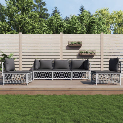 5-Delige Loungeset Met Kussens Staal 1