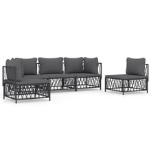 5-Delige Loungeset Met Kussens Staal Kleurig 1