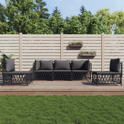 5-Delige Loungeset Met Kussens Staal Kleurig 1
