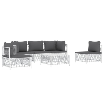 6-Delige Loungeset Met Kussens Staal 1