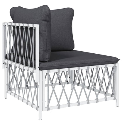 6-Delige Loungeset Met Kussens Staal 1