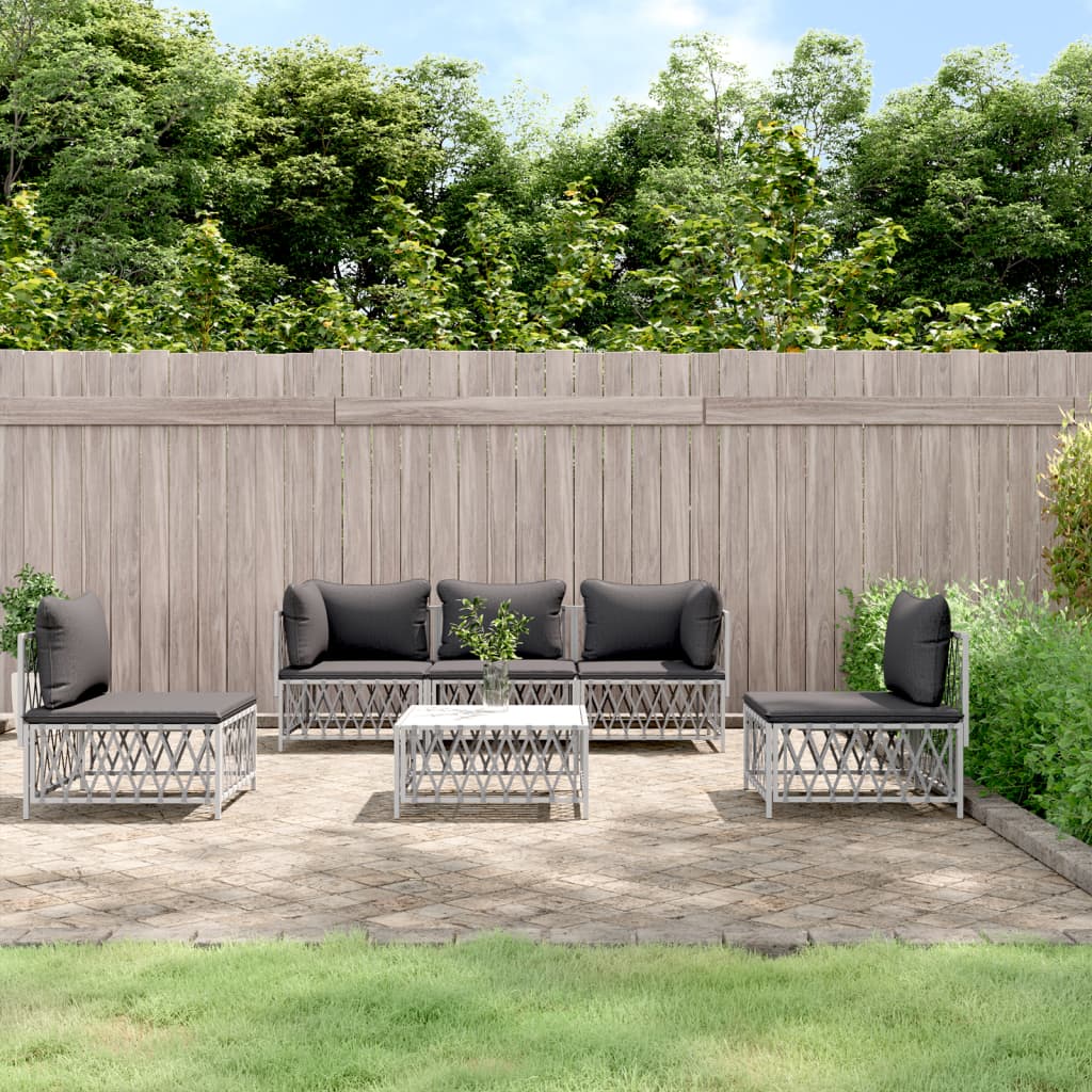 6-Delige Loungeset Met Kussens Staal 1