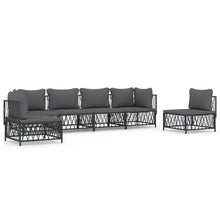 6-Delige Loungeset Met Kussens Staal Kleurig 1
