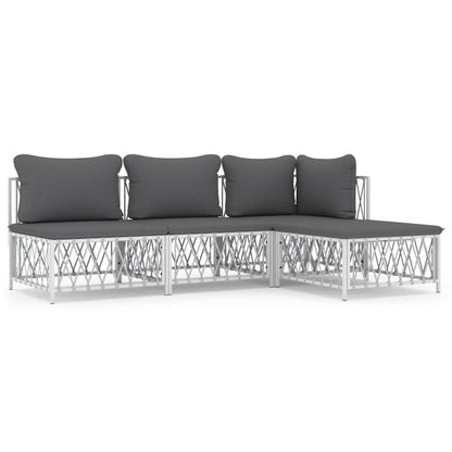 4-Delige Loungeset Met Kussens Staal 1
